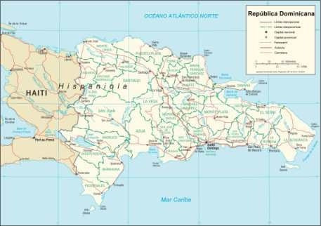 Mapa De La República Dominicana - Tamaño 45x30 Cm 1