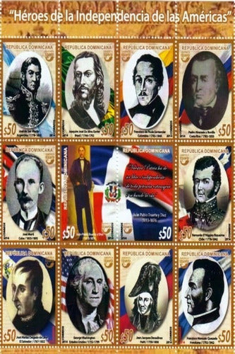 Héroes De La Independencia De Las Américas 2 - 45x30cm Print 0