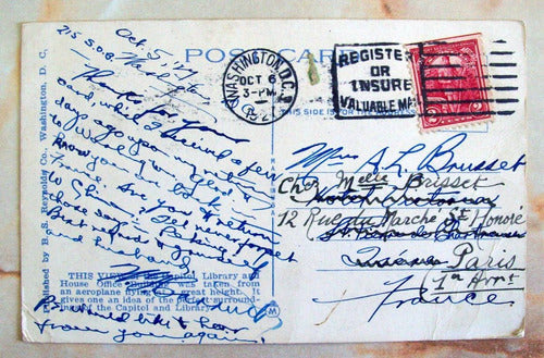 Eeuu - Postal Antigua Pintada 1927 A París Yv. 271 L2996 0