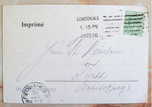 Inglaterra Postal Antig Pintada 1906 A Alemania Yv 106 L2998 0