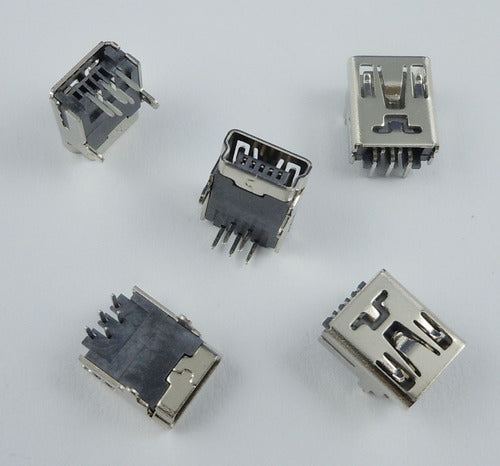 Tec-sistemas 4x Pin De Carga 5pin Mini Usb Solo Con Dos Soportes Pasantes 0