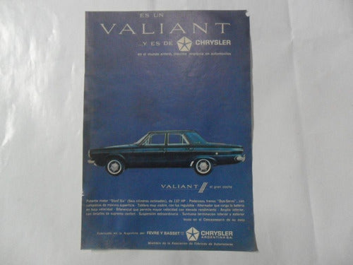 Valiant Chrysler Fevre Y Basset Slanf Six Publicidad 1965 0