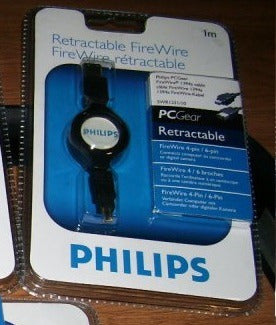 Philips Firewire Cable 6 Pin to 4 Pin Retractable 0