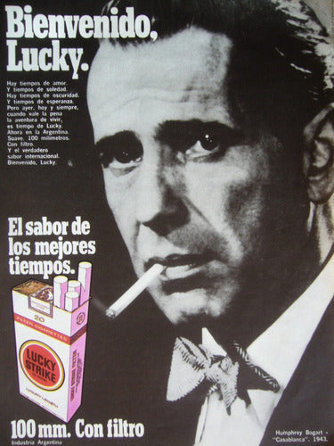 Humphrey Bogart Publicidad De 1973 Cigarrillos Lucky Strike 0