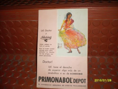 Propaganda De Remedio Primonabol Antigua Y Tarjeta Postal 0