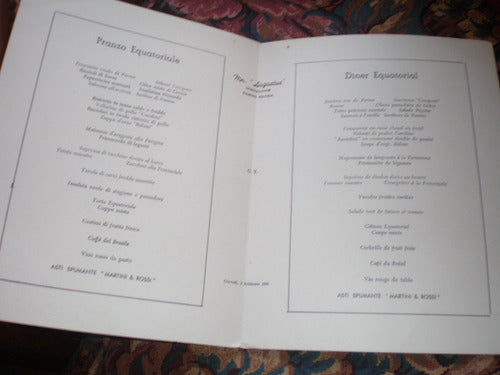 Menu Coleccionable Buque Mn Augustus Año 1966 1