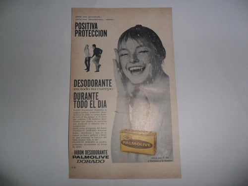 Antigua Publicidad Jabon Desodorante Palmolive Dorado 1965 0