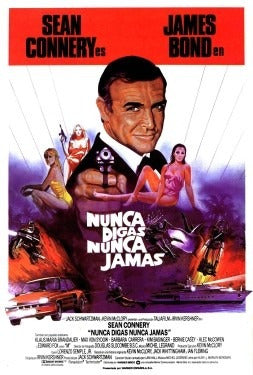 James Bond 007 Nunca Digas Nunca Jamás 1983  -lámina 45x30cm 1