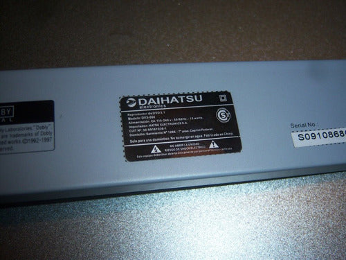 Gabinete Daihatsu Reproductor Dvd 5.1 Dvx-868 4