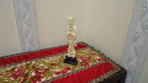 Figura Talla Oriental Antigua Sacerdote Impecable Mirala 1