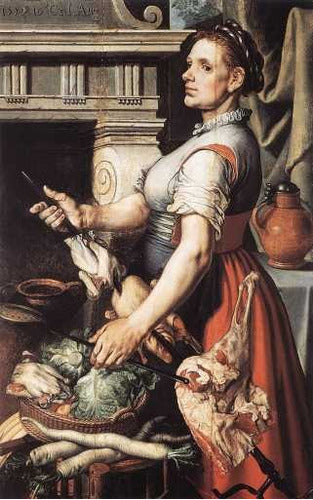 La Cocinera - Pieter Aertsen - Lamina 45 X 30 Cm 0