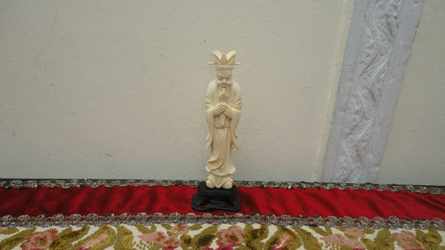 Figura Talla Oriental Antigua Sacerdote Impecable Mirala 2