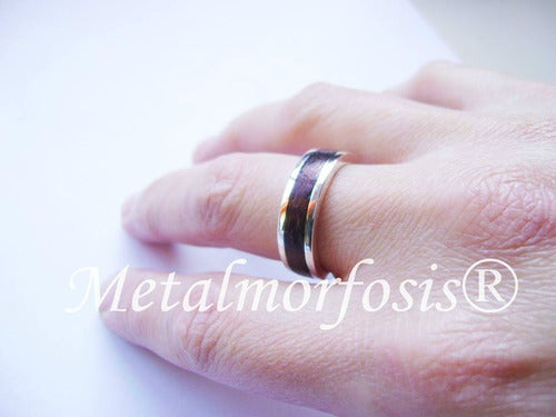 Metalmorfosis Alianza/Anillo Plata 925 Macizas Y Madera De Ebano 4