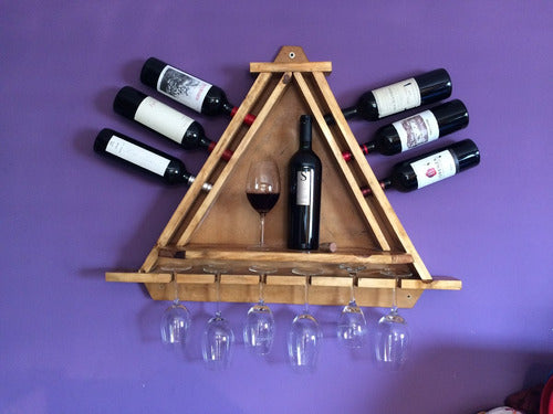 Hanging Wine Bottle and Glass Holder 3