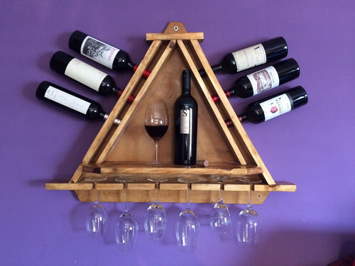 Hanging Wine Bottle and Glass Holder 0