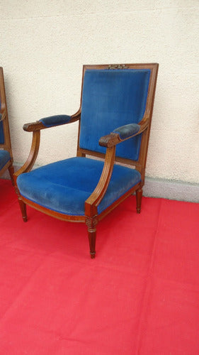 Fino Sillon Antiguo Luis Xvi Tallado Queda Uno Miralo 1