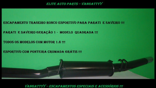 Escapamento Ronco Esportivo Para Saveiro G1 Quadrada 1.6 5