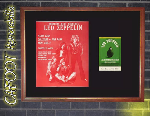 Cafoot Led Zeppelin Concert Poster and Ticket Display Case 1969 0