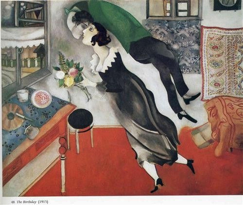 Marc Chagall - El Cumpleaños - Lámina 45x30 Cm 0