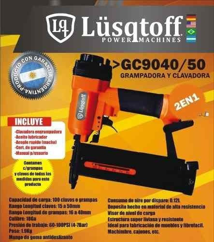 Lüsqtoff 9040 2-in-1 Pneumatic Nailer & Stapler with 9040 Staples and 20mm Nails by La Cueva 4