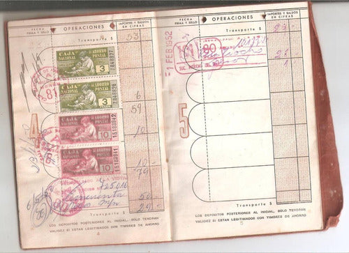 Antigua Libreta Caja De Ahorro Postal Año 1949 2