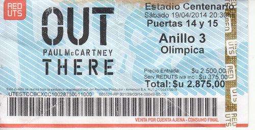 Beatle Mania Ephemera Paul Mc Cartney Concierto Uruguay 2014 0