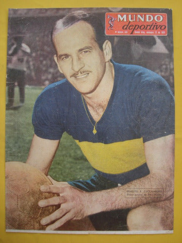 Tapa Revista Mundo Deportivo 1955. Ernesto Cucchiaroni Boca 0