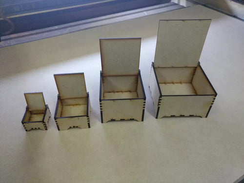 Set of 20 MDF Laser Cut Jewelry Boxes 8x8x6 cm 0