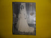 Antigua Fotografia Foto Mujer Vestido Novia Ramo Encaje Tul 0