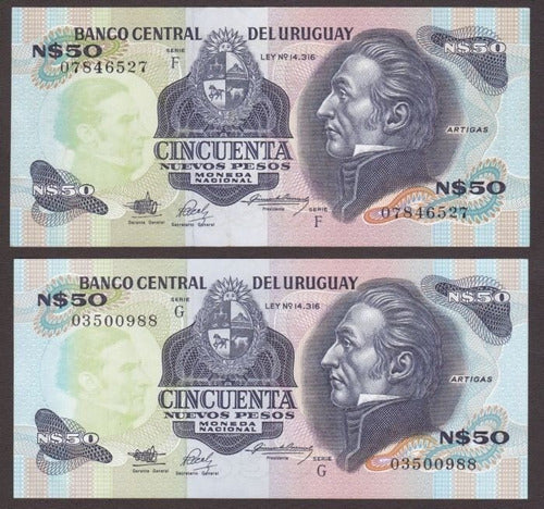 Eb+ Uruguay: Lote De N$50 (series D E F G) Casi Sin Circular 2