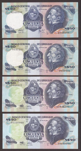 Eb+ Uruguay: Lote De N$50 (series D E F G) Casi Sin Circular 0