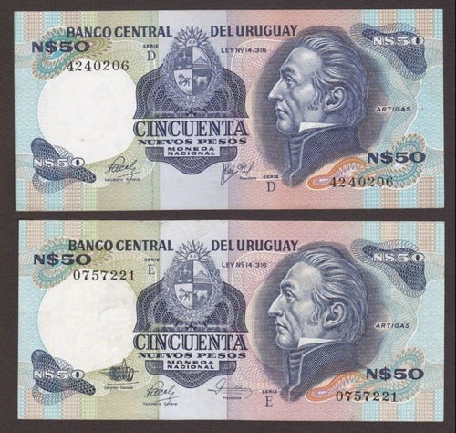 Eb+ Uruguay: Lote De N$50 (series D E F G) Casi Sin Circular 1