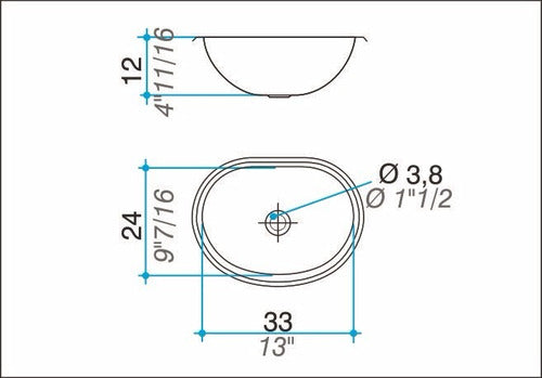 Johnson Stainless Steel Lavatory Sink OV 330L 1