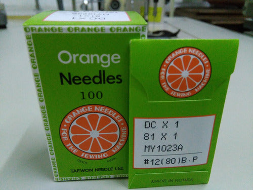 Orange Industrial Overlock Needles 81 X 1 - Pack of 10 2