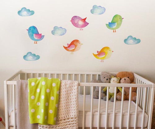 Linda Wall Vinilo Sticker De Pared Infantil Pájaros 0