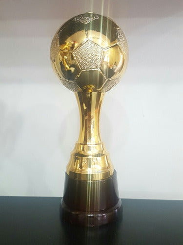 CABPremiaciones Trofeos Copa Plástico Pelota Fútbol Base Madera Balón Oro Ev 1