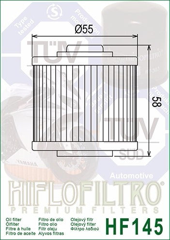 Hiflofiltro Filtro De Aceite HF145 Xt 600 Raptor 700 Grizzly - Trapote 1