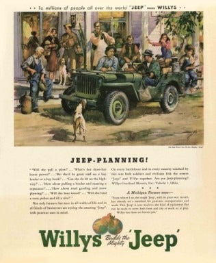 Jeep Willys Año 1945 - Autos Y Camionetas - Lámina 45x30 Cm. 0