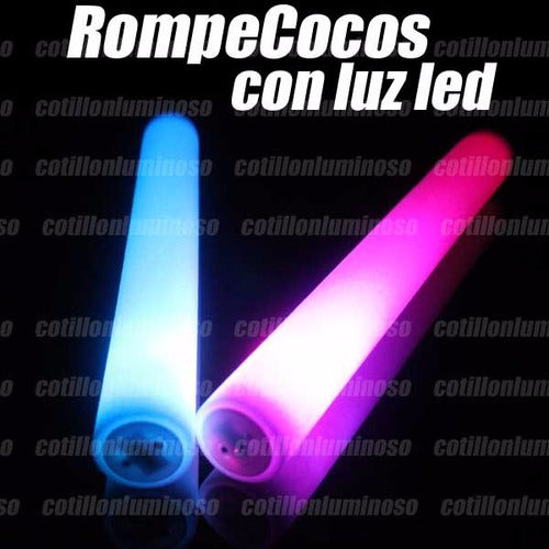 8 Rompecocos Luminoso Barras Goma Esmpuma Cotillon 4