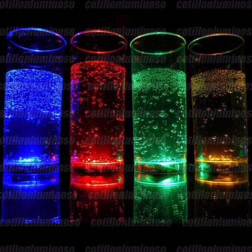 14 Vasos Largos Luminosos Luz Led Cotillon Carioca Fiesta 3