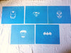 Pachi Superheroes Stencils Set X 5: Spiderman, Batman, Hulk, Superman, Iron Man 1