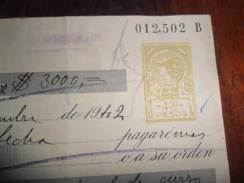 Antiguo Documento Banco Nacion Argentina Estampilla Sello 1