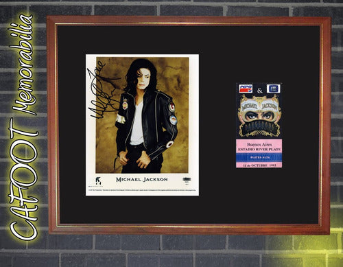 Michael Jackson Dangerous Buenos Aires Foto Firmada Y Ticket 1