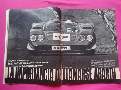 Revista Corsa N° 170 Julio 1969 - Poster Fiat Abarth 2000 3