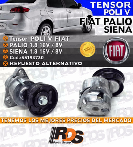 Tensor Poli V Alternativo Fiat Palio Siena 1.8 16v 8v Oferta 3