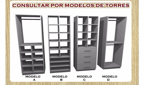 Biesental Interior Wardrobe Tower Mod.C3 190x65 6 Color Choices 2