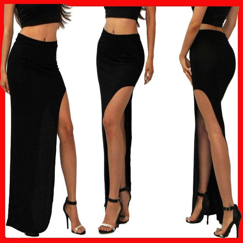 AbastoModa Long Tube Skirts with Slit & Crop Tops - Set 1