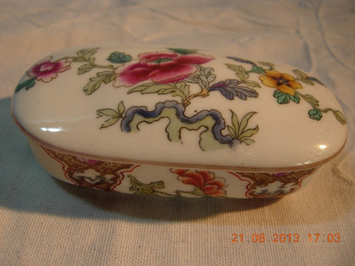 Alhajero Pastillero Porcelana Staffordshire England 1