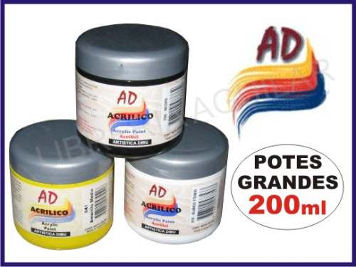 Acrilico Ad 6un Pote Grande X 200ml 1