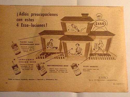 Antigua Publicidad 1951 Esso Petrolera Argentina Varsol 0